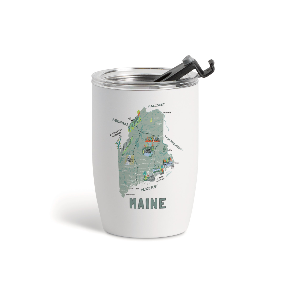 Maine State Wine Tumbler - White 12oz thumbnail