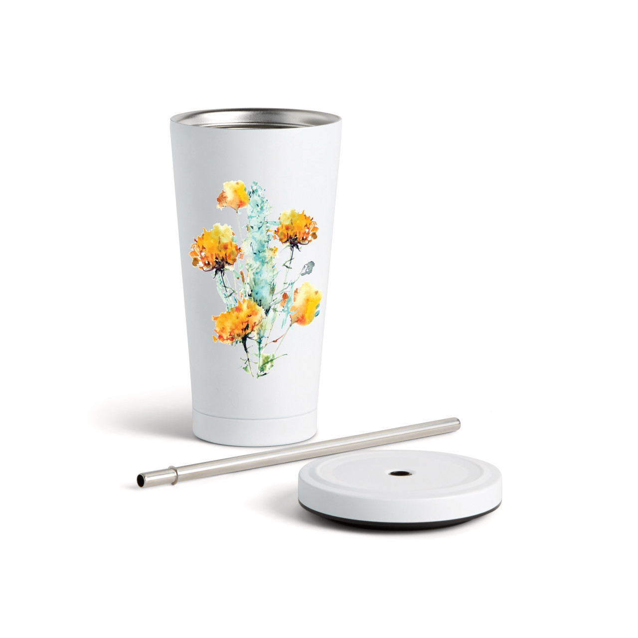 Sagebrush Tumbler wStraw - White 16oz thumbnail