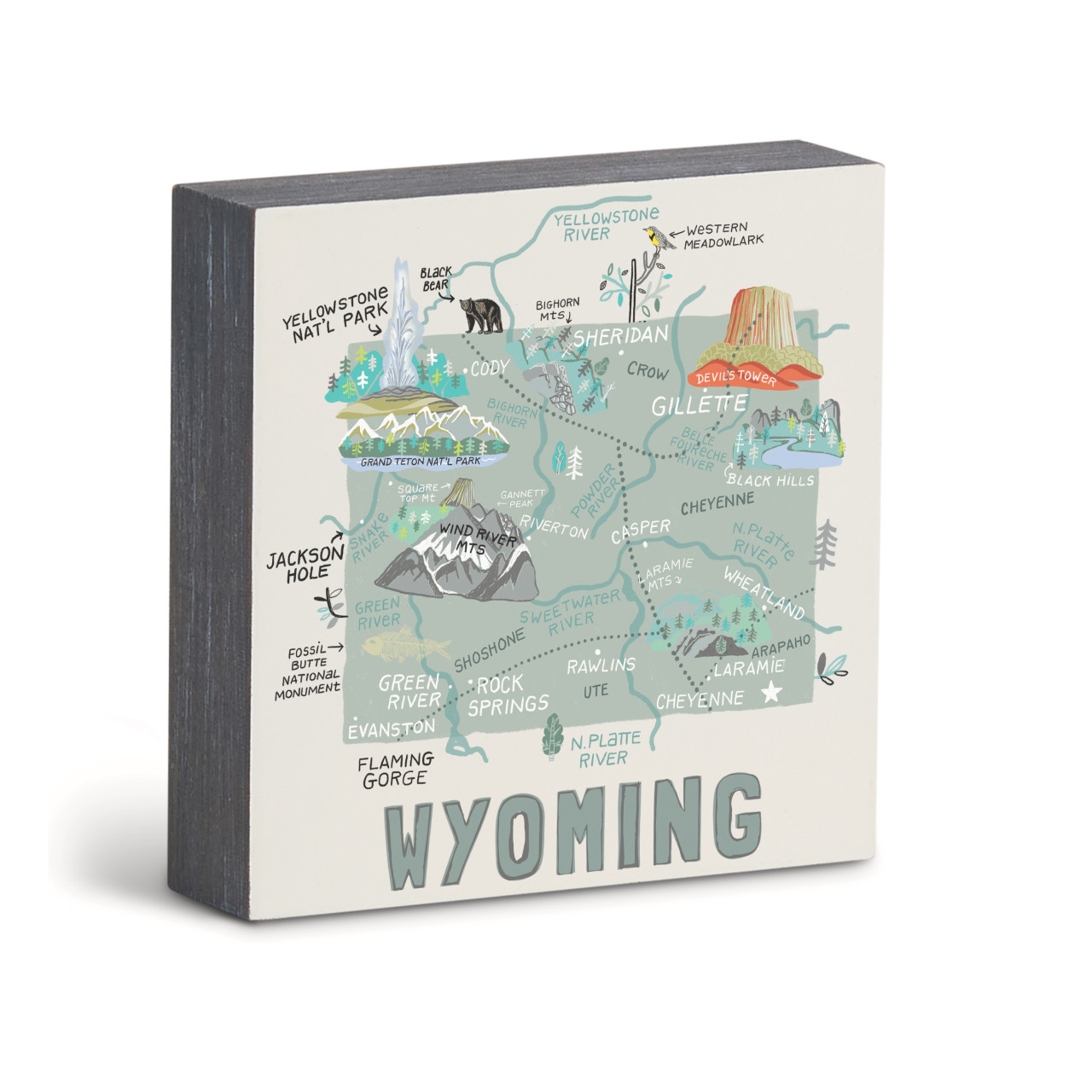 Wyoming State Wall Art - 6"sq thumbnail