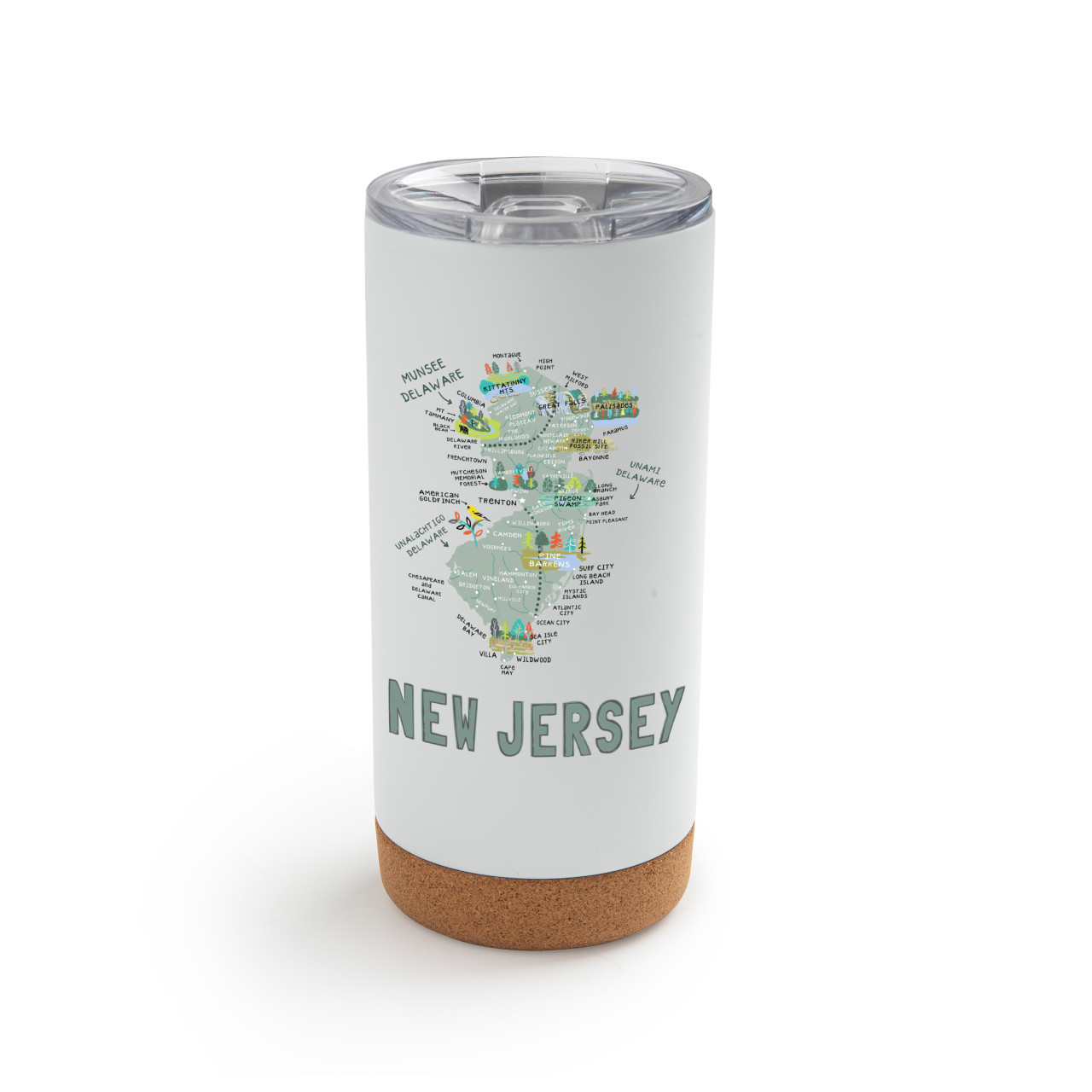 NewJersey State Metal Tumbler wLid-White thumbnail
