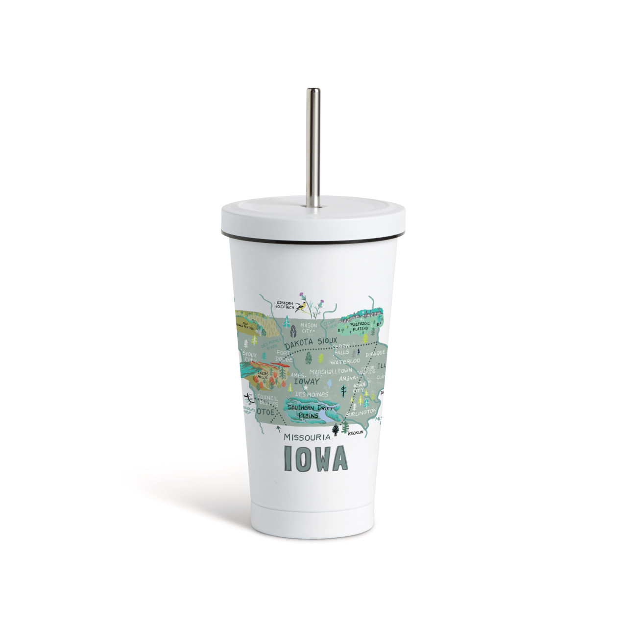 Iowa State Tumbler wStraw-White 16oz thumbnail
