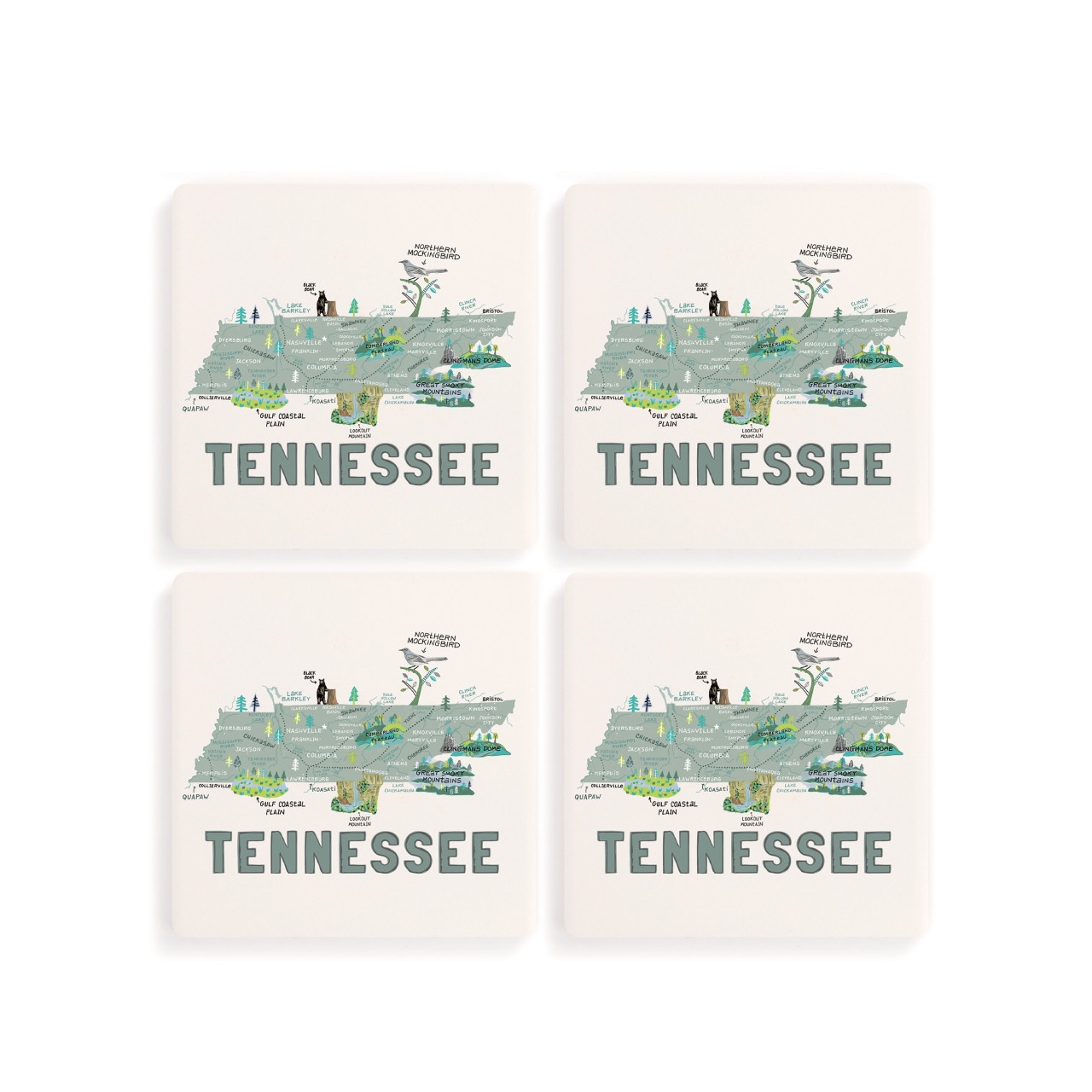 Tennessee State Coasters - Set of 4 thumbnail