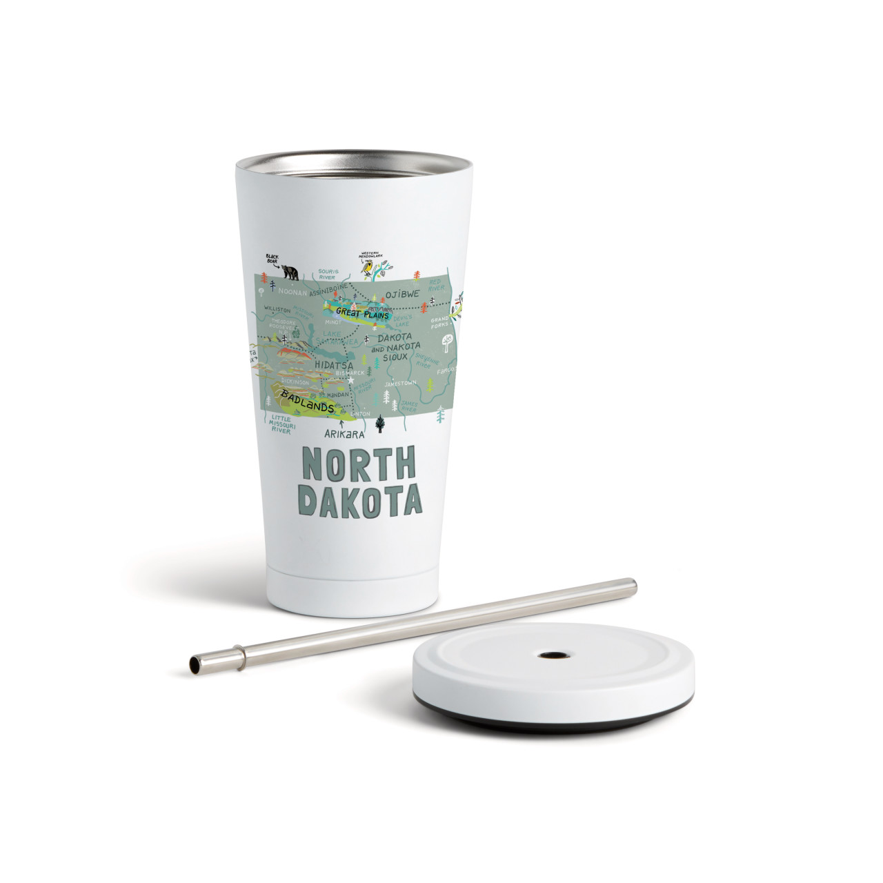 NorthDakota State Tmblr wStraw-White16oz thumbnail