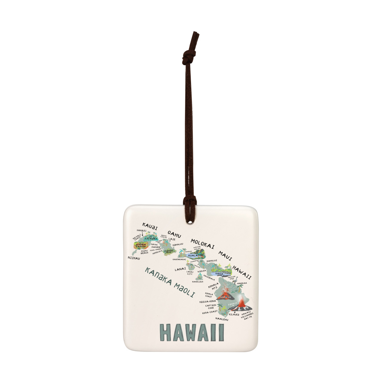 Hawaii State Magnetic Ornament - Bone thumbnail
