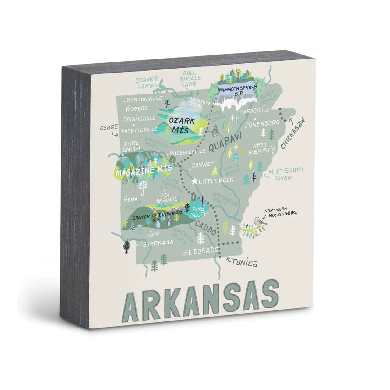 Arkansas State Wall Art - 6"sq thumbnail