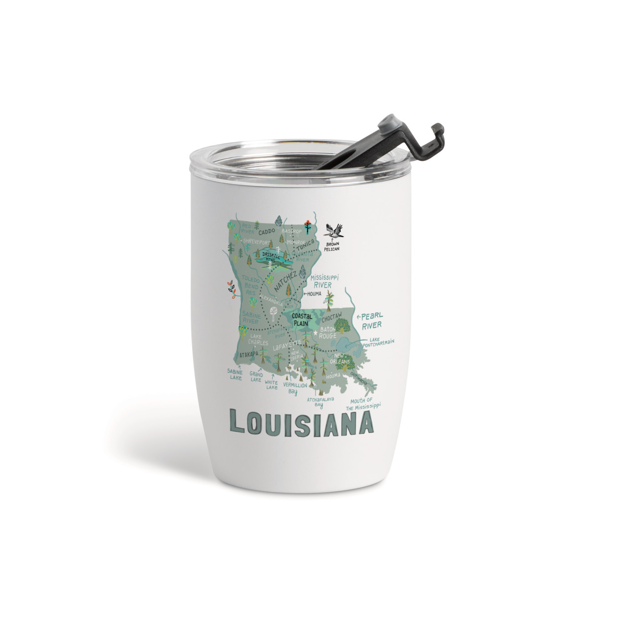 Louisiana State Wine Tumbler - White12oz thumbnail