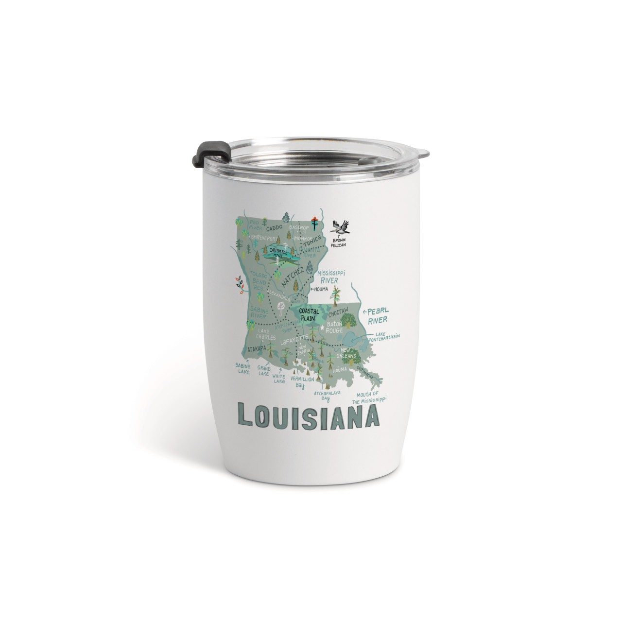 Louisiana State Wine Tumbler - White12oz thumbnail