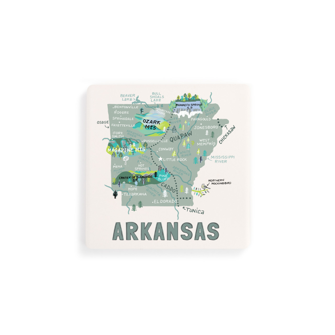 Arkansas State Coasters - Set of 4 thumbnail