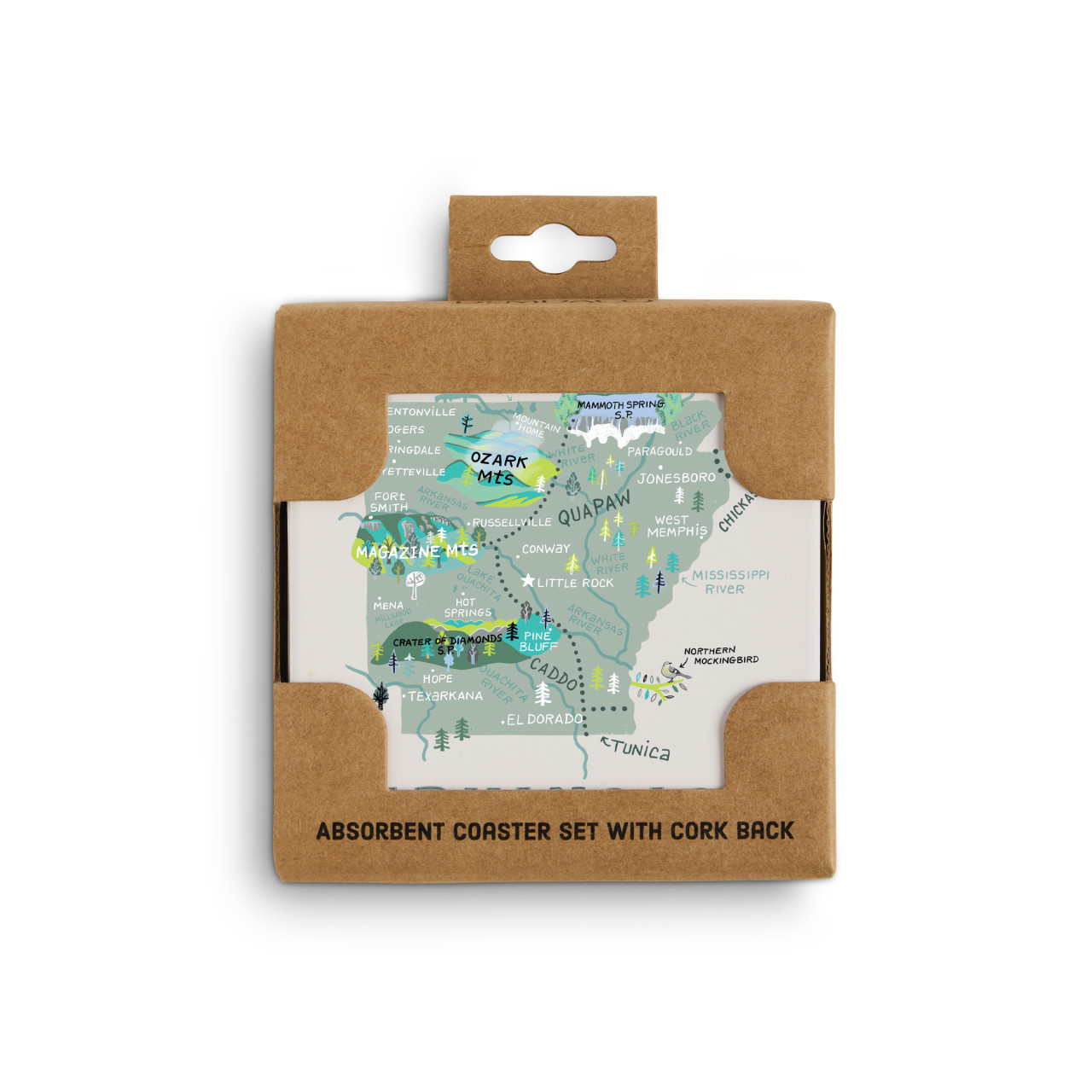 Arkansas State Coasters - Set of 4 thumbnail