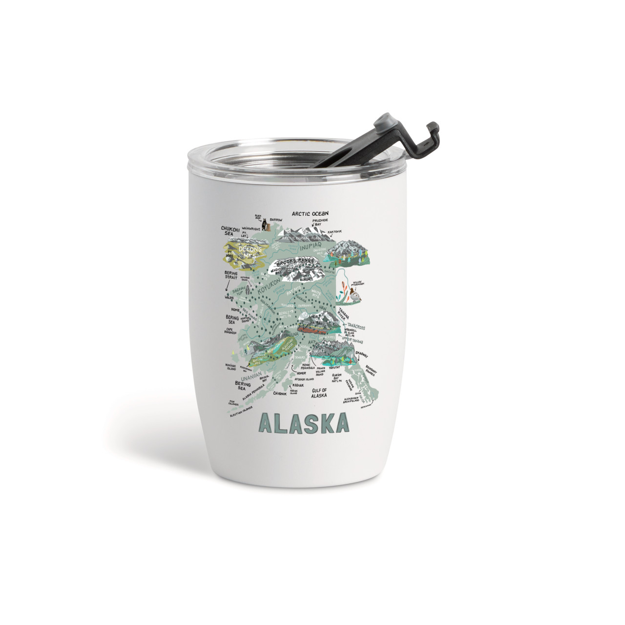 Alaska State Wine Tumbler - White 12oz thumbnail