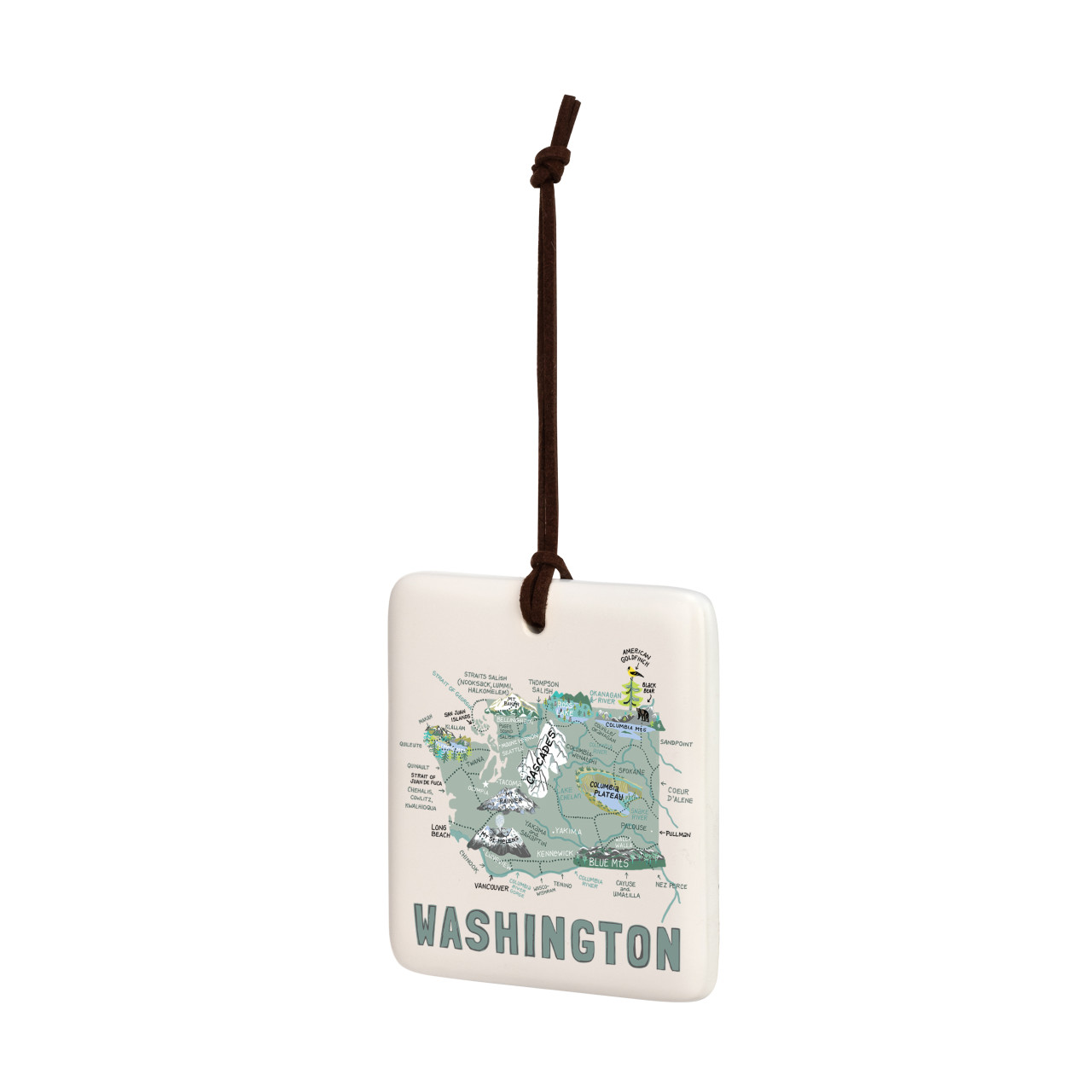 Washington State Magnetic Ornament-Bone thumbnail