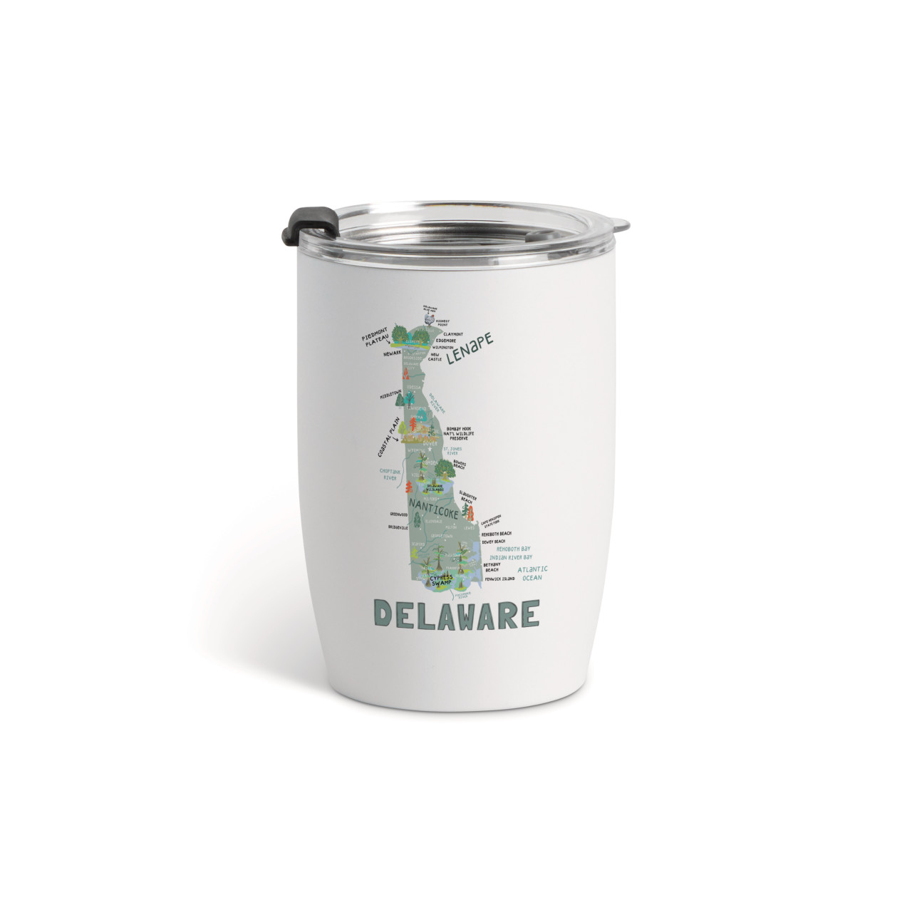 Delaware State Wine Tumbler - White 12oz thumbnail