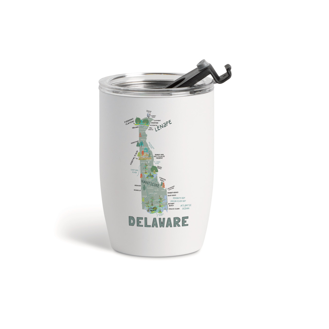 Delaware State Wine Tumbler - White 12oz thumbnail