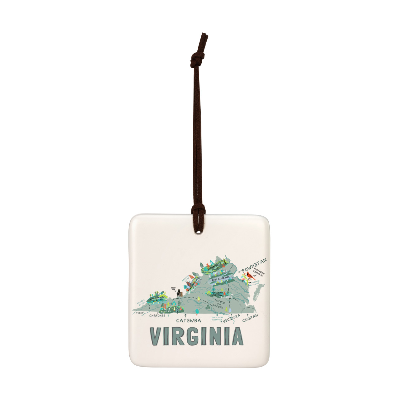 Virginia State Magnetic Ornament - Bone thumbnail