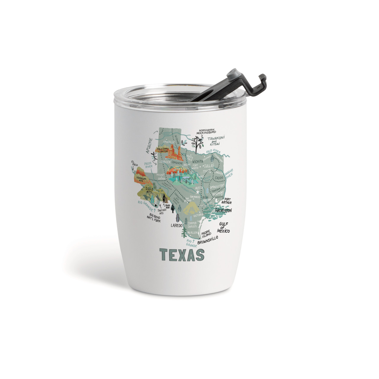 Texas State Wine Tumbler - White 12oz thumbnail