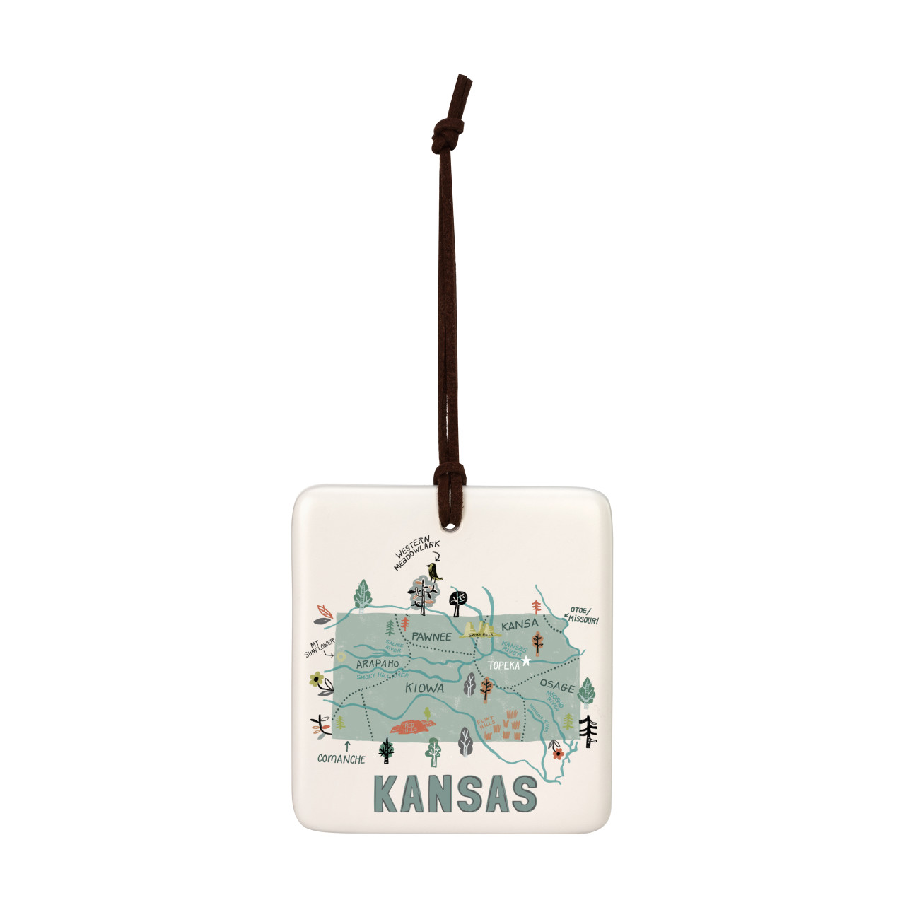 Kansas State Magnetic Ornament - Bone thumbnail