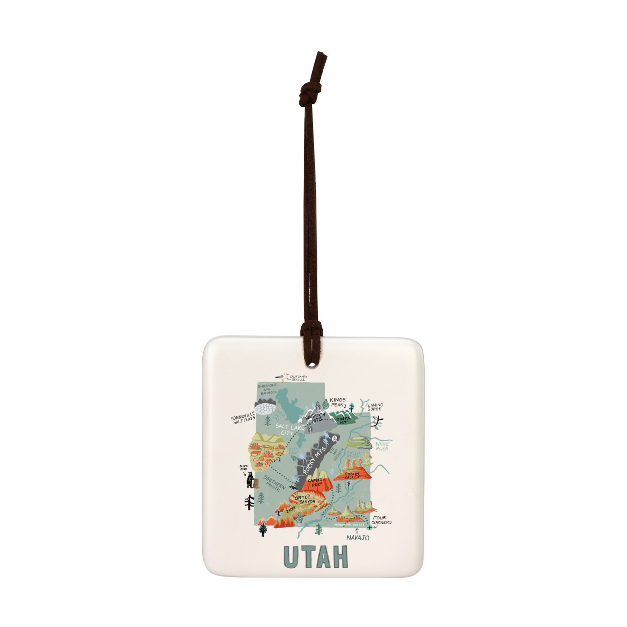 Utah State Magnetic Ornament - Bone thumbnail