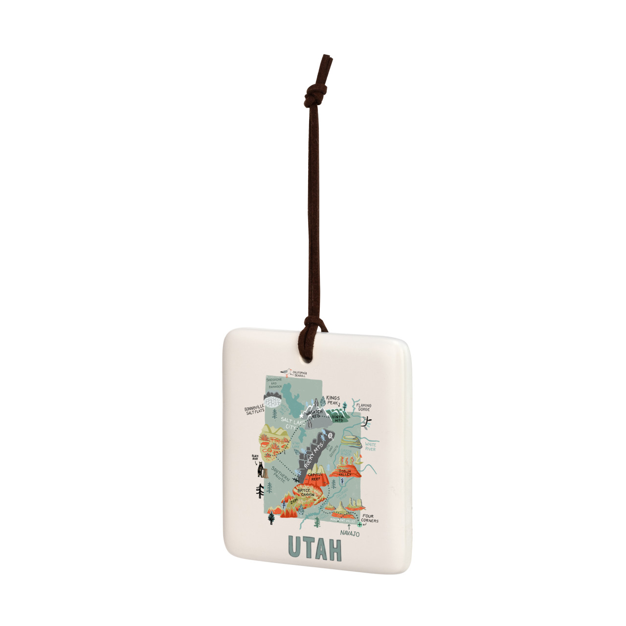 Utah State Magnetic Ornament - Bone thumbnail