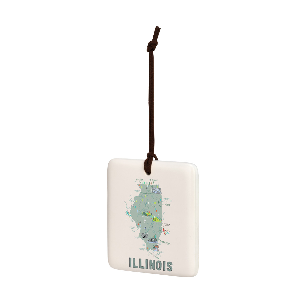 Illinois State Magnetic Ornament - Bone thumbnail