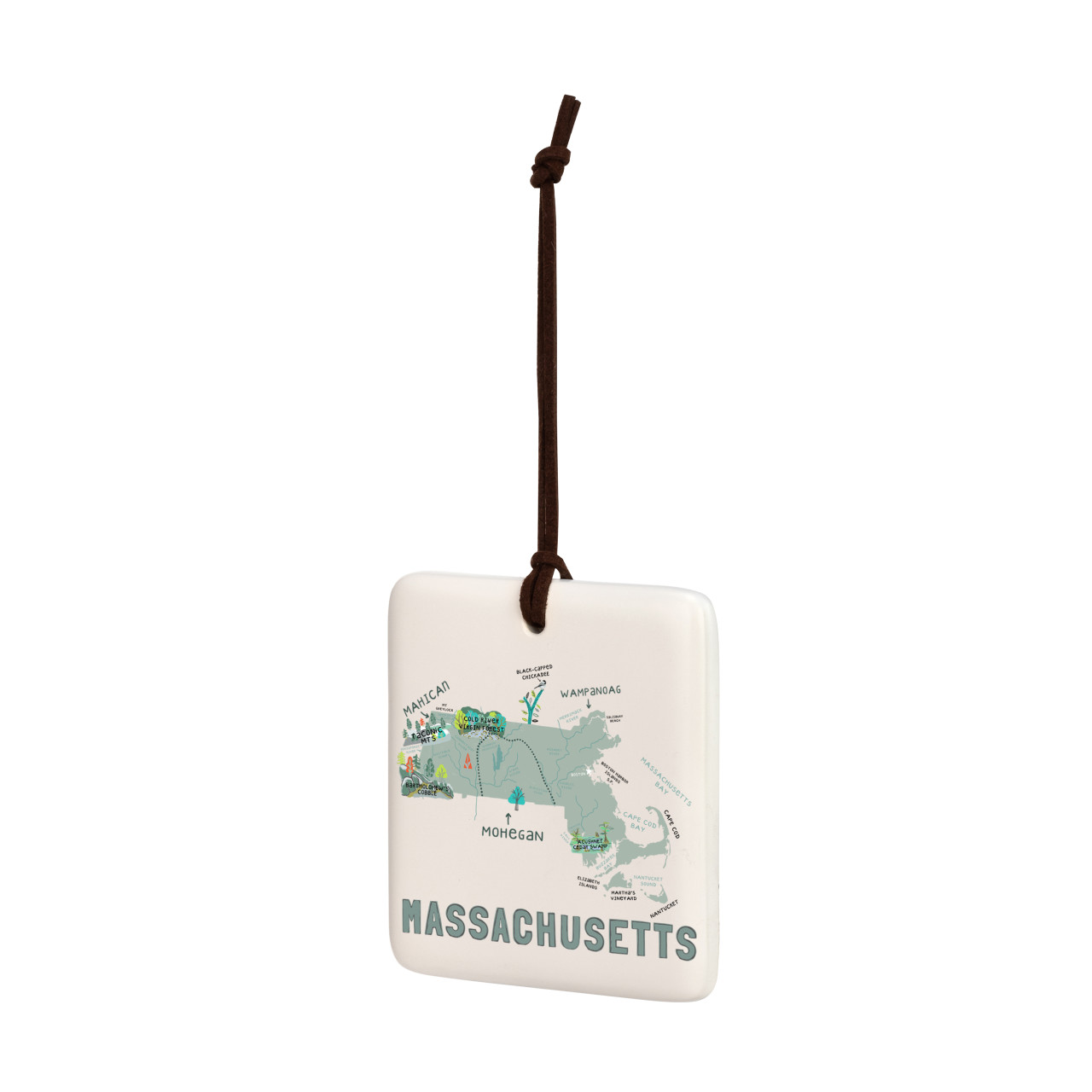 Massachusetts State Magnetic Orn - Bone thumbnail