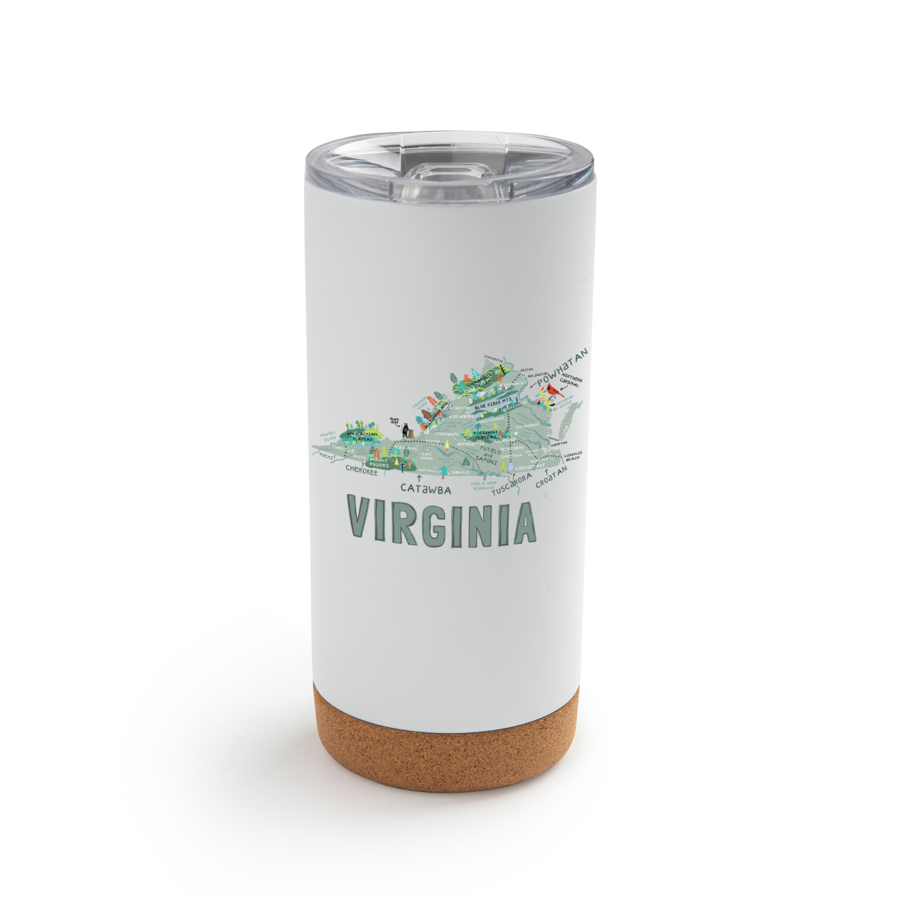 Virginia State Metal Tumbler wLid-White thumbnail