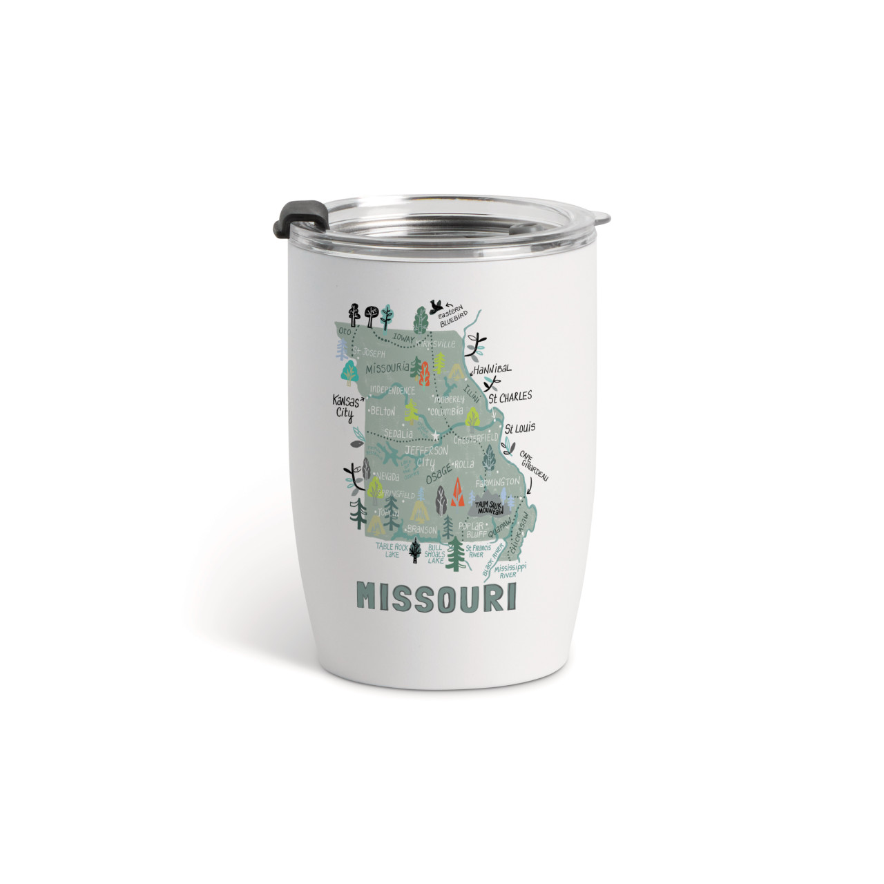 Missouri State Wine Tumbler - White 12oz thumbnail