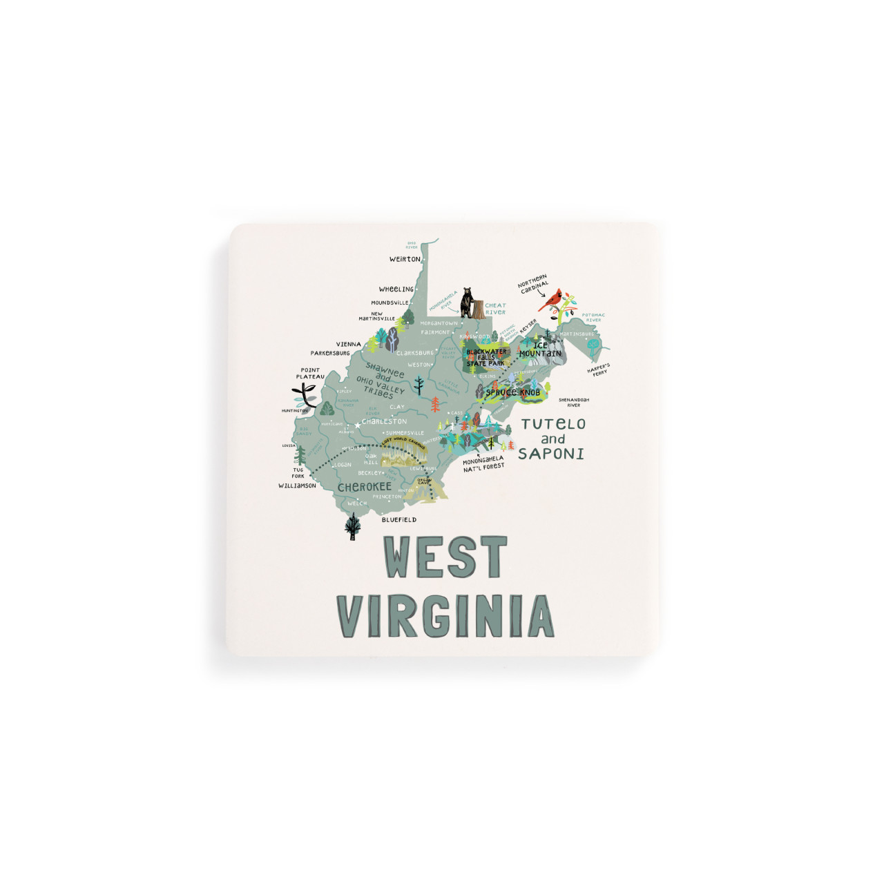 West Virginia State Coasters - Set of 4 thumbnail
