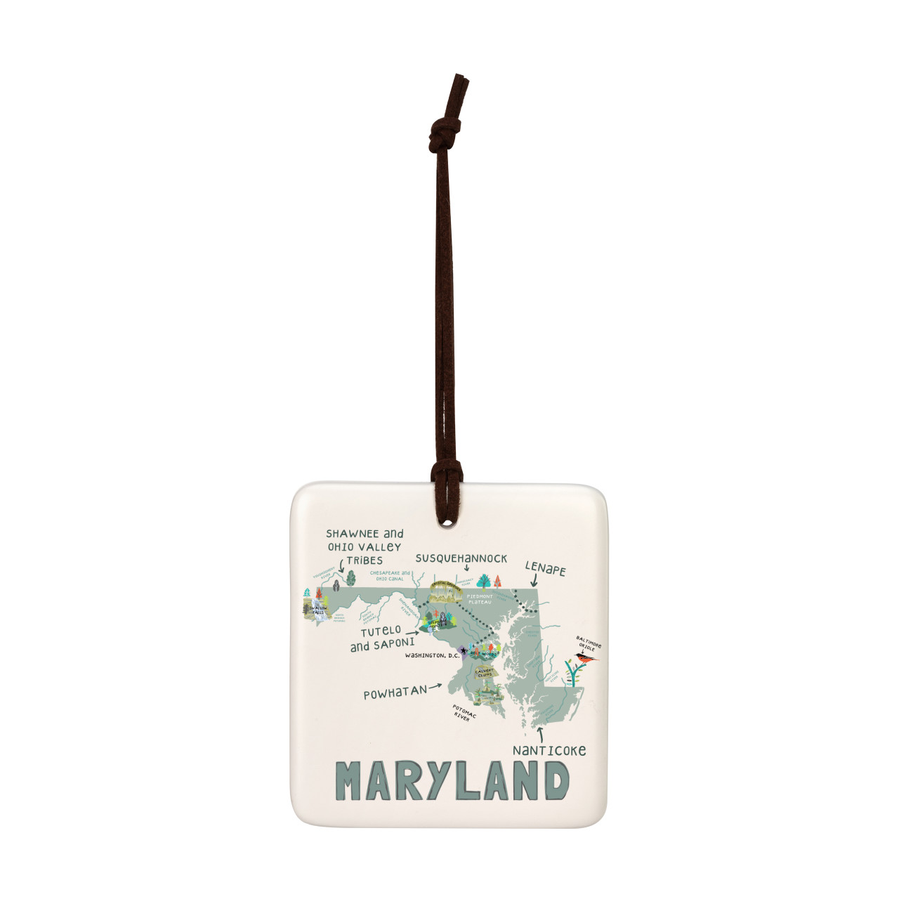 Maryland State Magnetic Ornament - Bone thumbnail