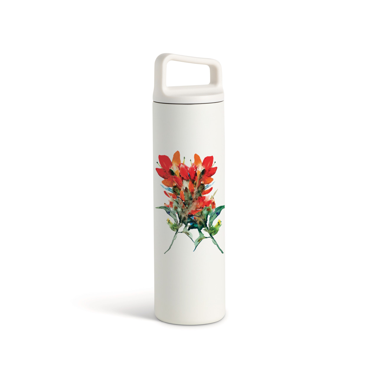 IndianPaintbrush WaterBottle-White20oz thumbnail