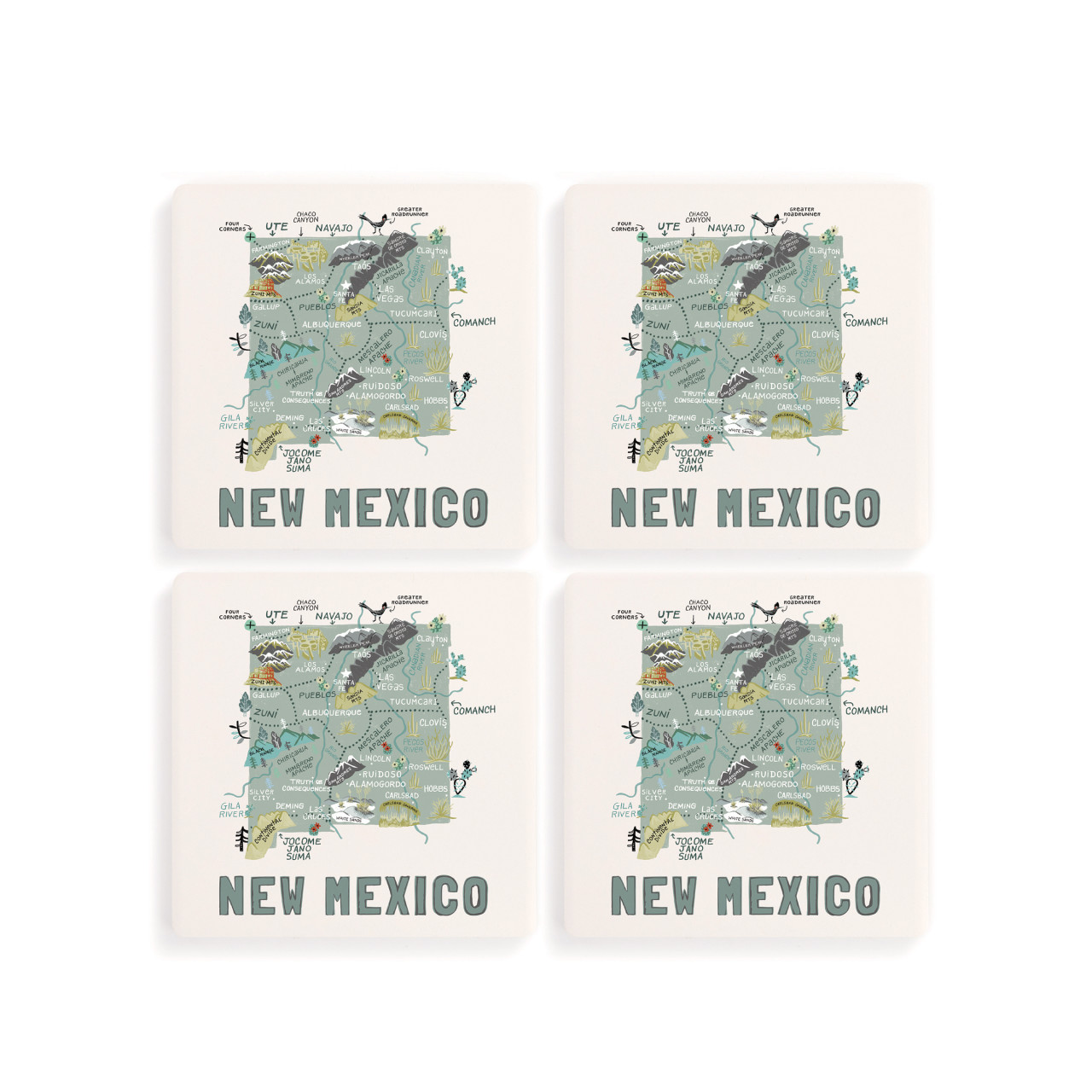 New Mexico State Coasters - Set of 4 thumbnail