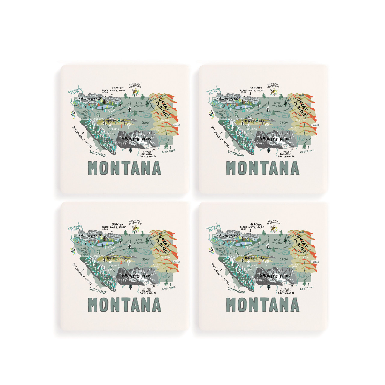 Montana State Coasters - Set of 4 thumbnail
