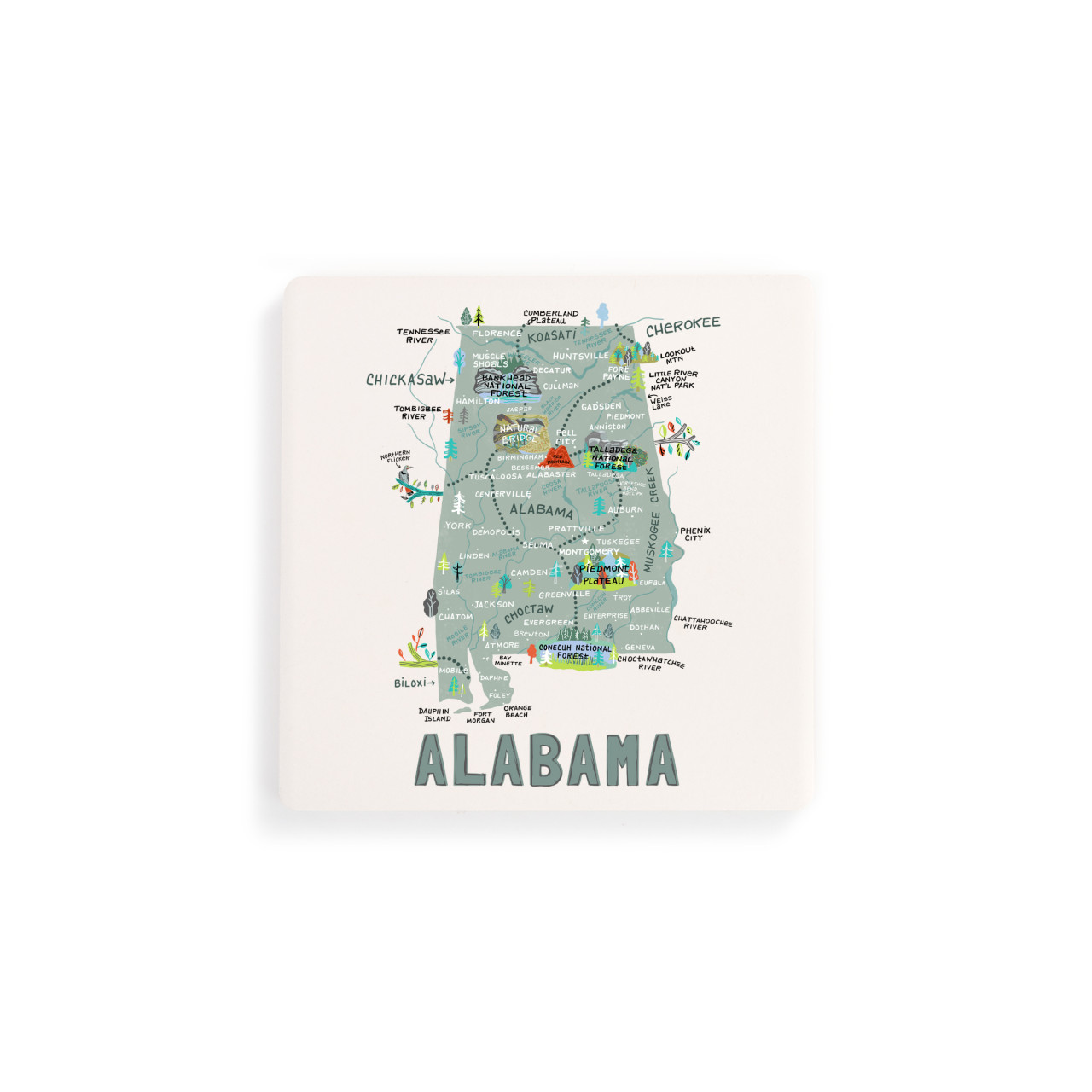 Alabama State Coasters - Set of 4 thumbnail