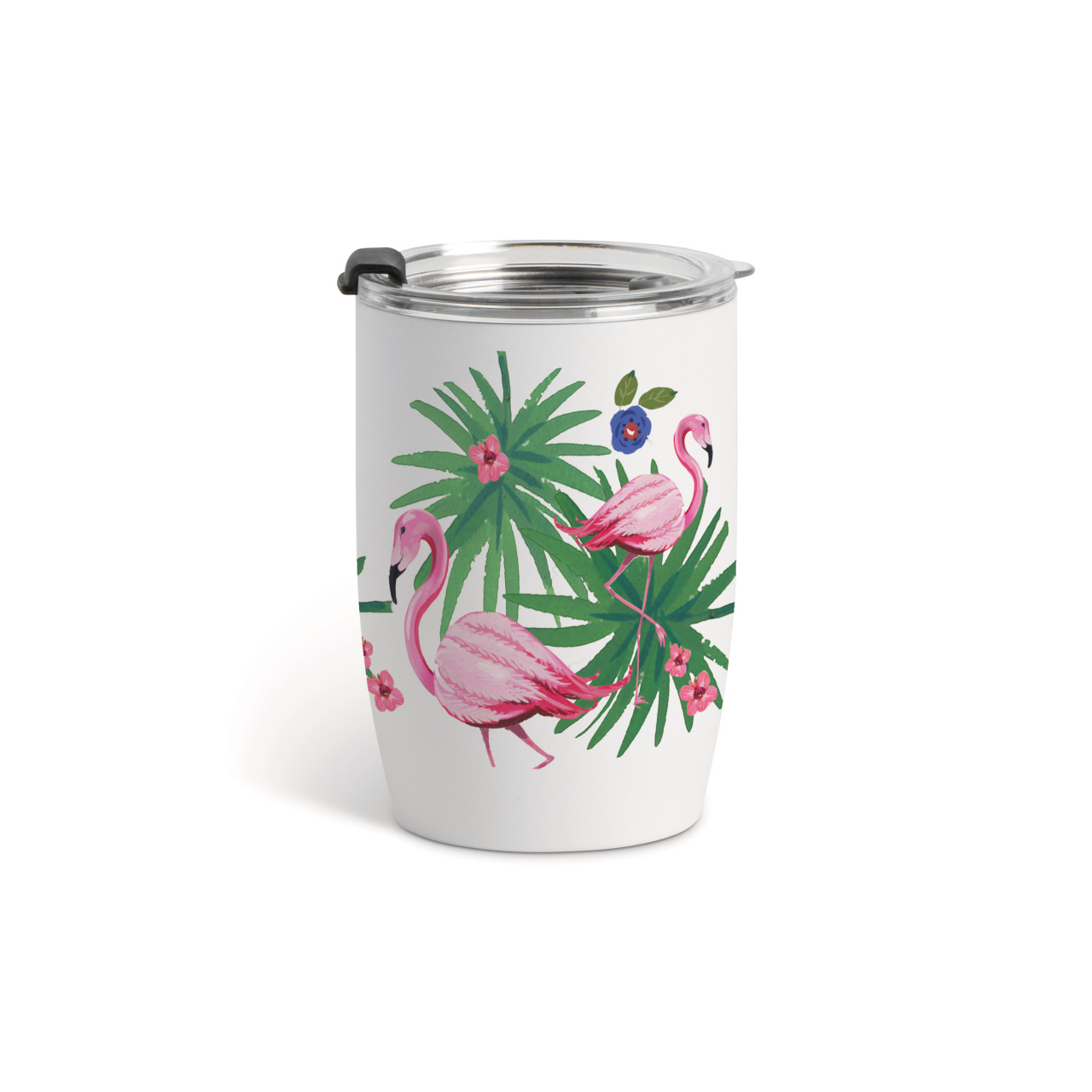 Flamingos Wine Tumbler - White 12 oz thumbnail