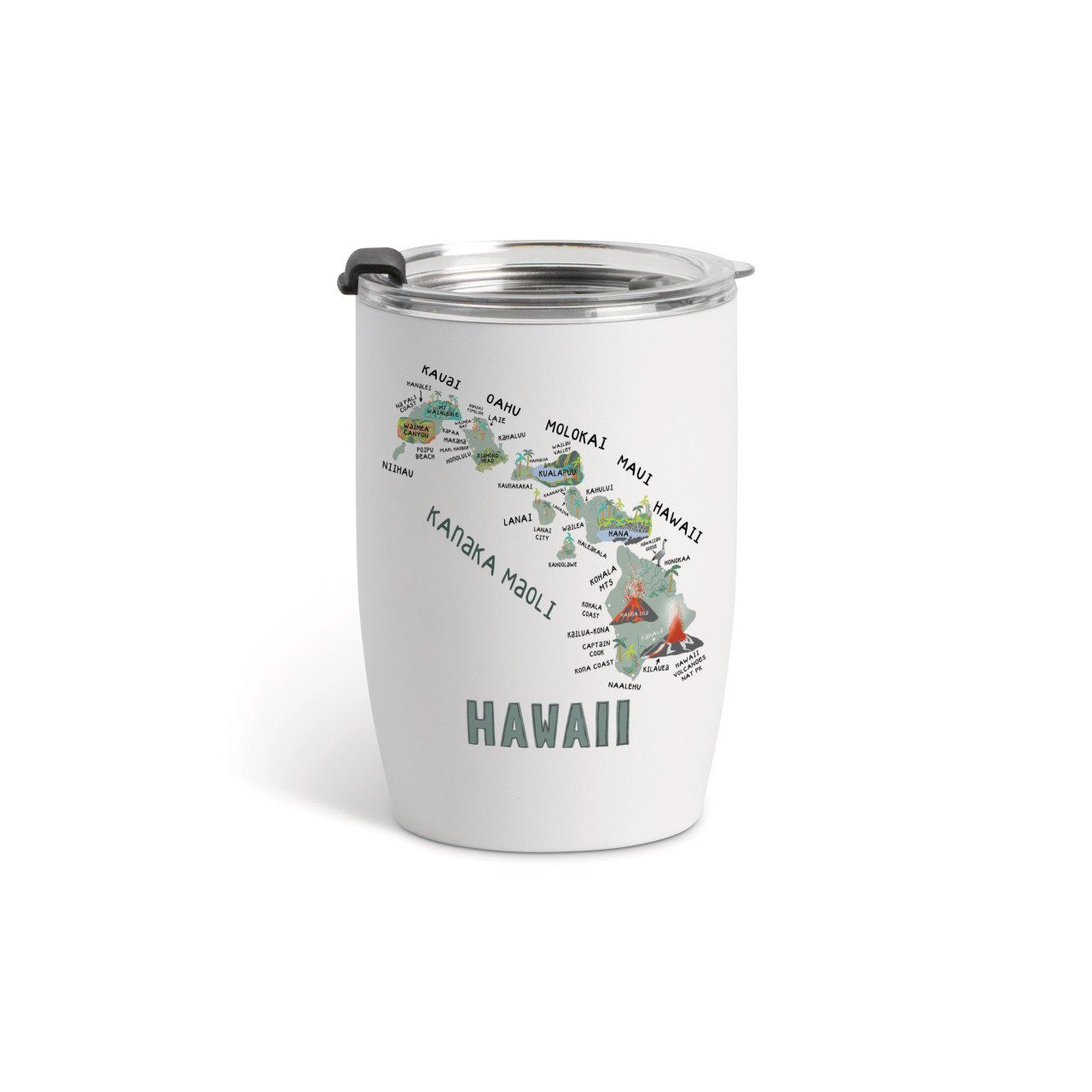 Hawaii State Wine Tumbler - White 12oz thumbnail