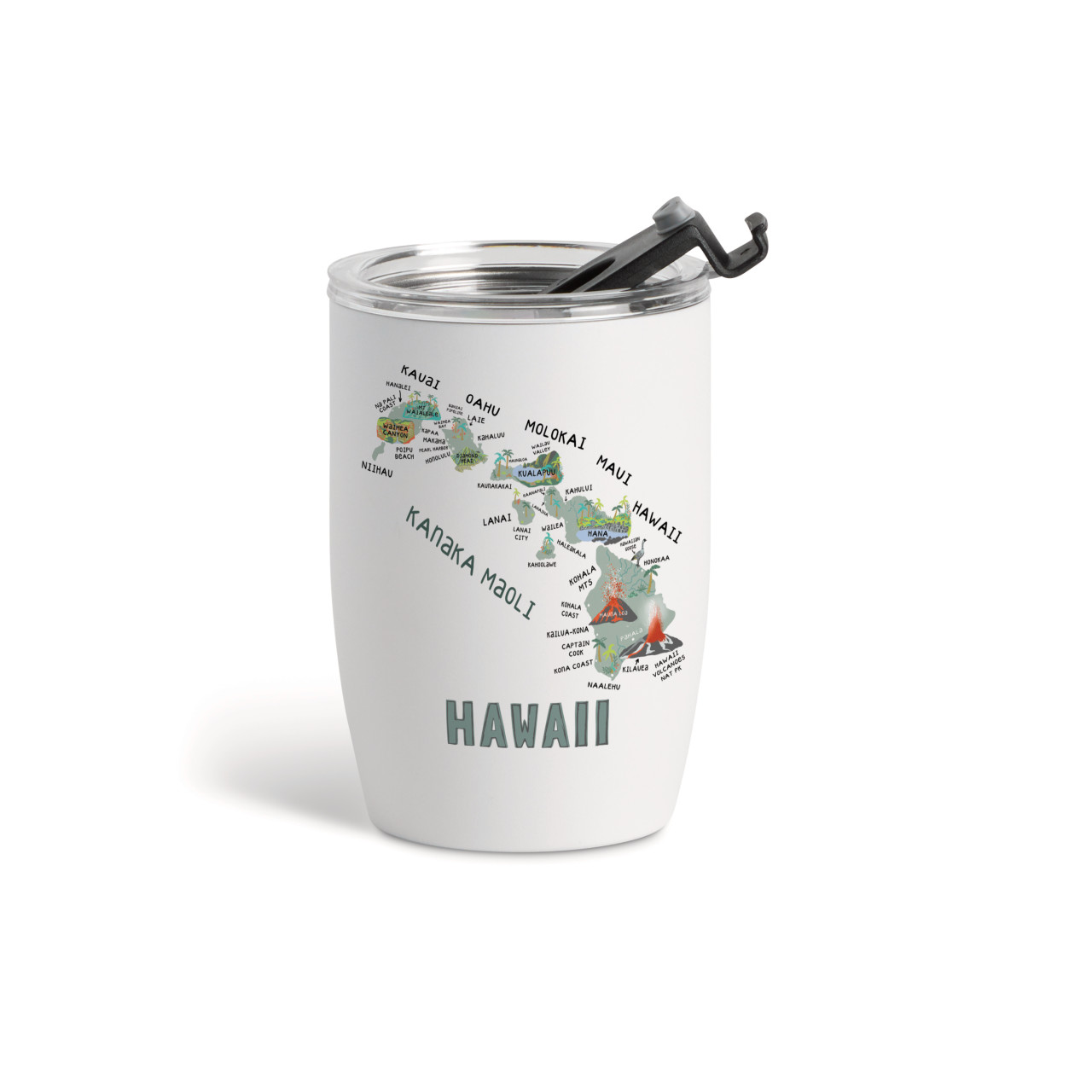 Hawaii State Wine Tumbler - White 12oz thumbnail