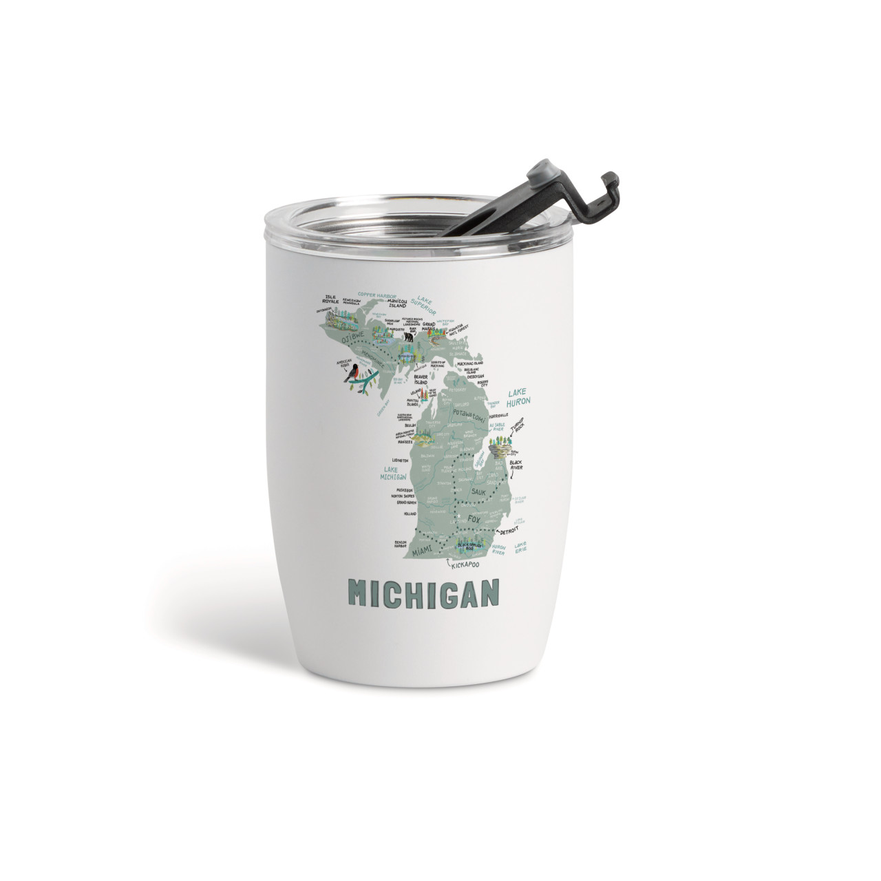 Michigan State Wine Tumbler - White 12oz thumbnail
