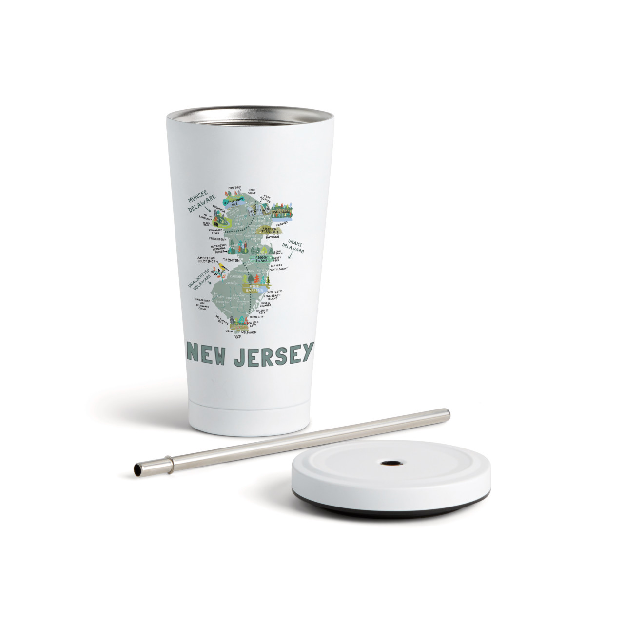 New Jersey State Tmblr wStraw-White16oz thumbnail