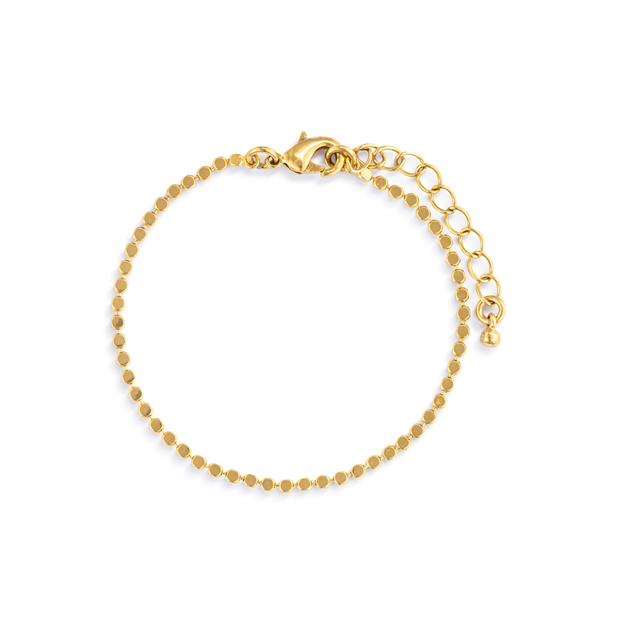 Dainty Gold Beaded Chain Bracelet thumbnail