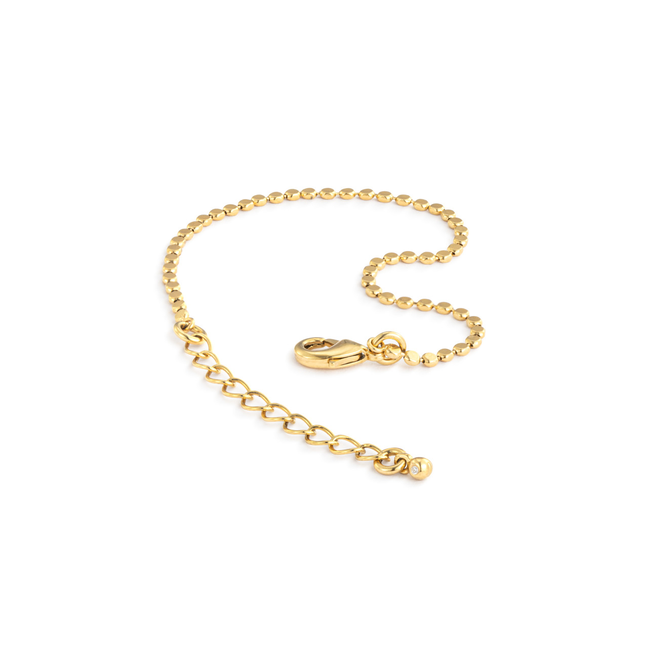 Dainty Gold Beaded Chain Bracelet thumbnail