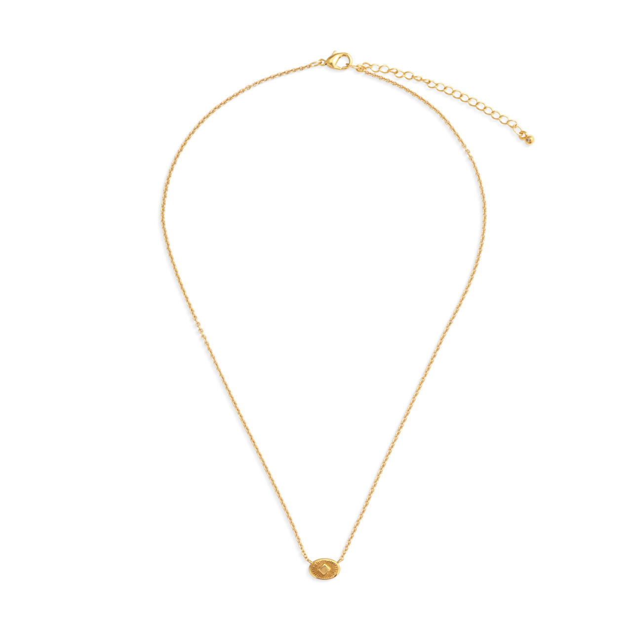 Gold Antiqued Sunburst Necklace thumbnail