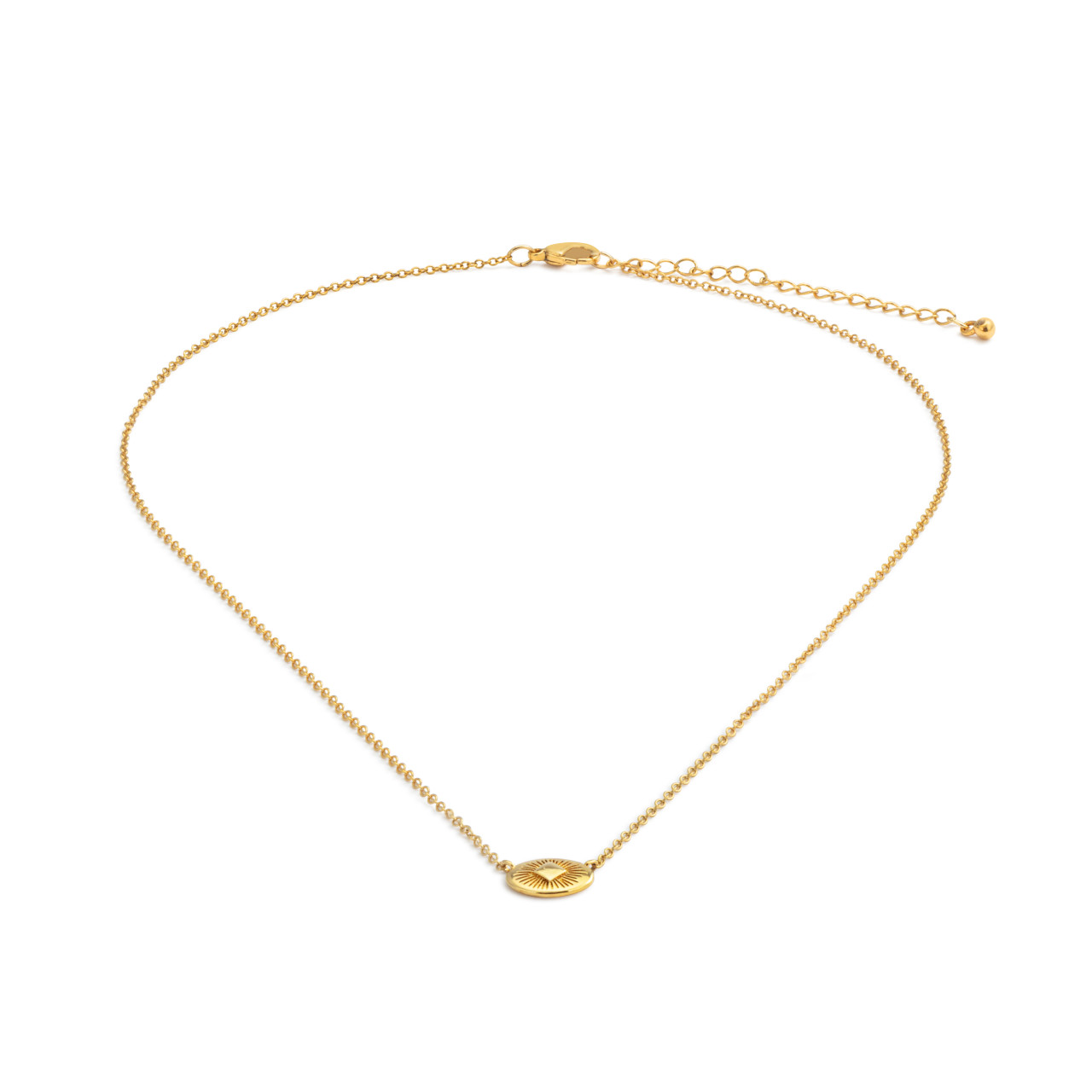 Gold Antiqued Sunburst Necklace thumbnail