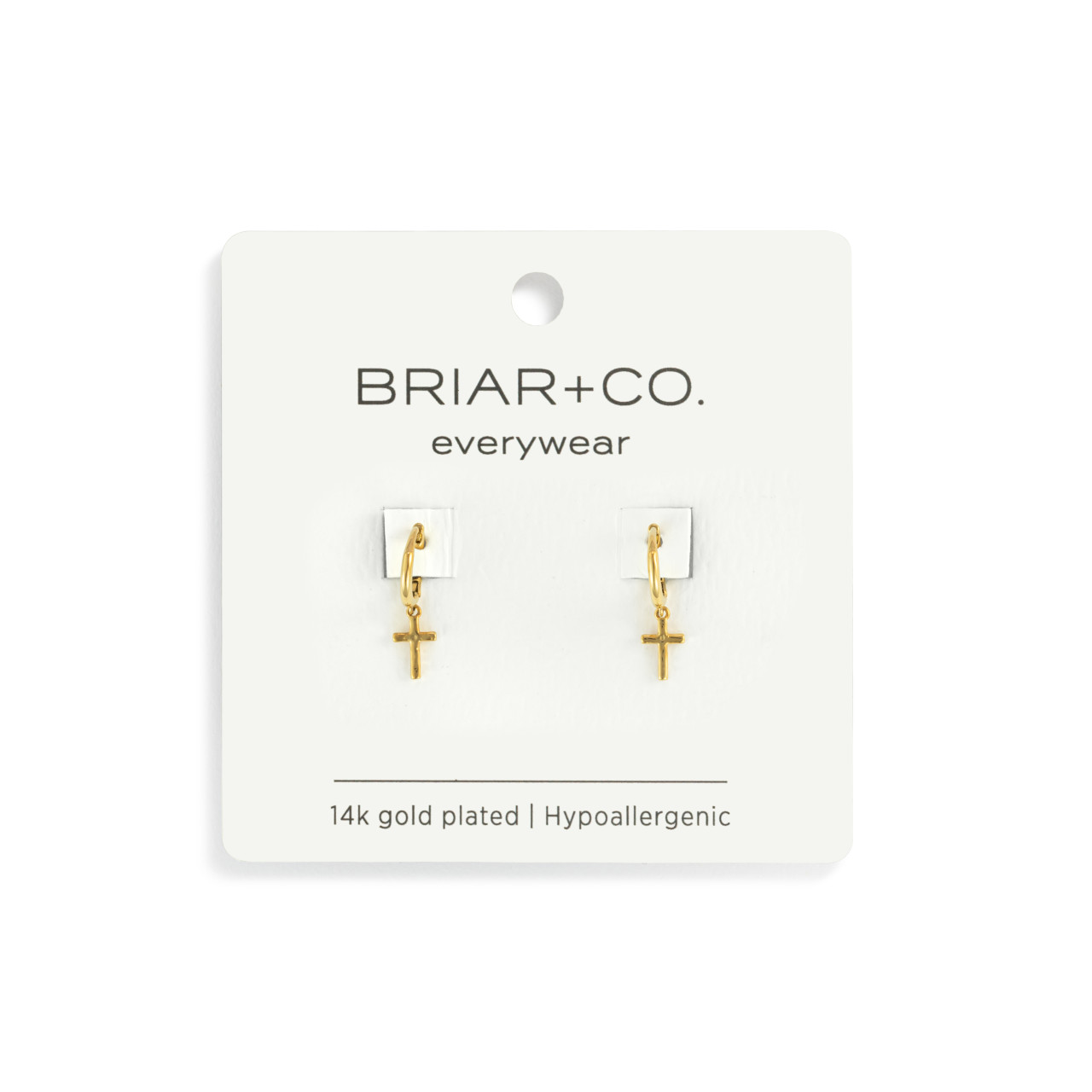 Dainty Gold Cross Huggie thumbnail