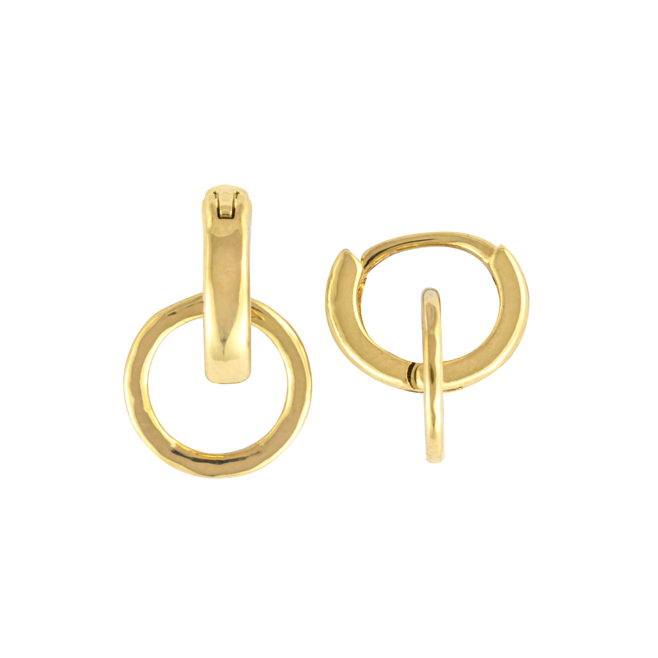 Gold Interlocking Rings Huggie thumbnail
