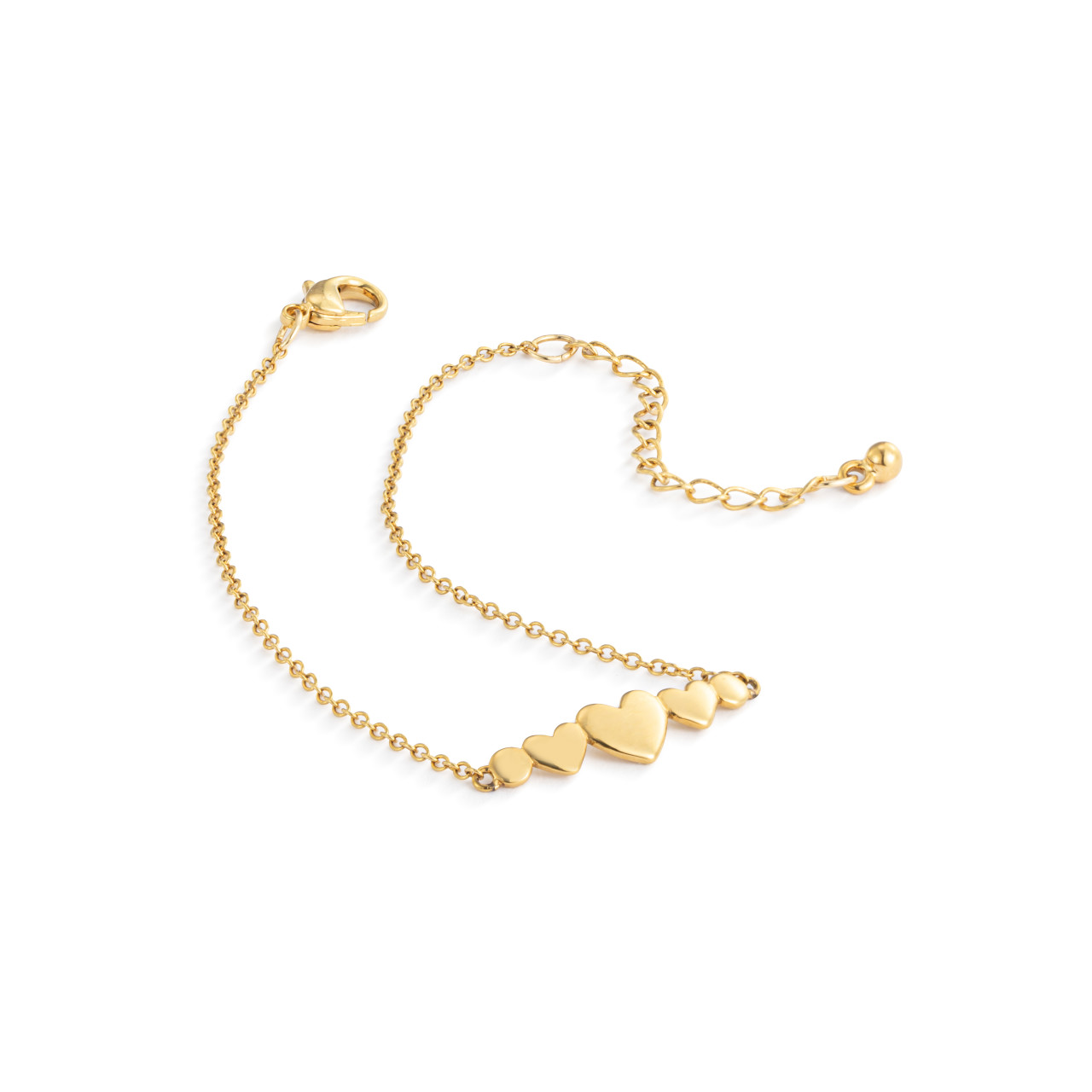 Dainty Gold Multi Heart Bracelet thumbnail