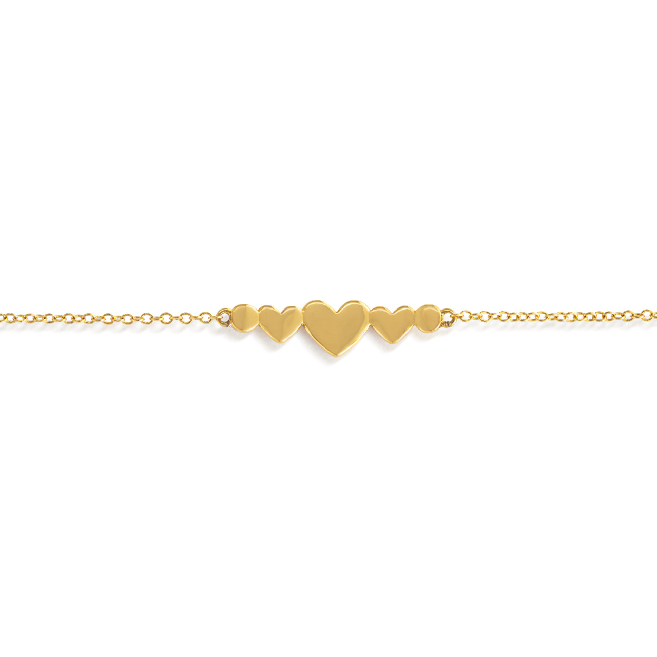 Dainty Gold Multi Heart Bracelet thumbnail