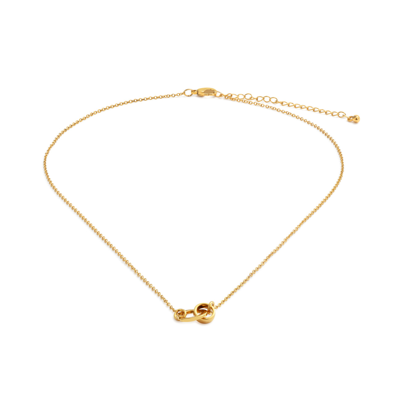 Gold Interlocking Rings Necklace thumbnail