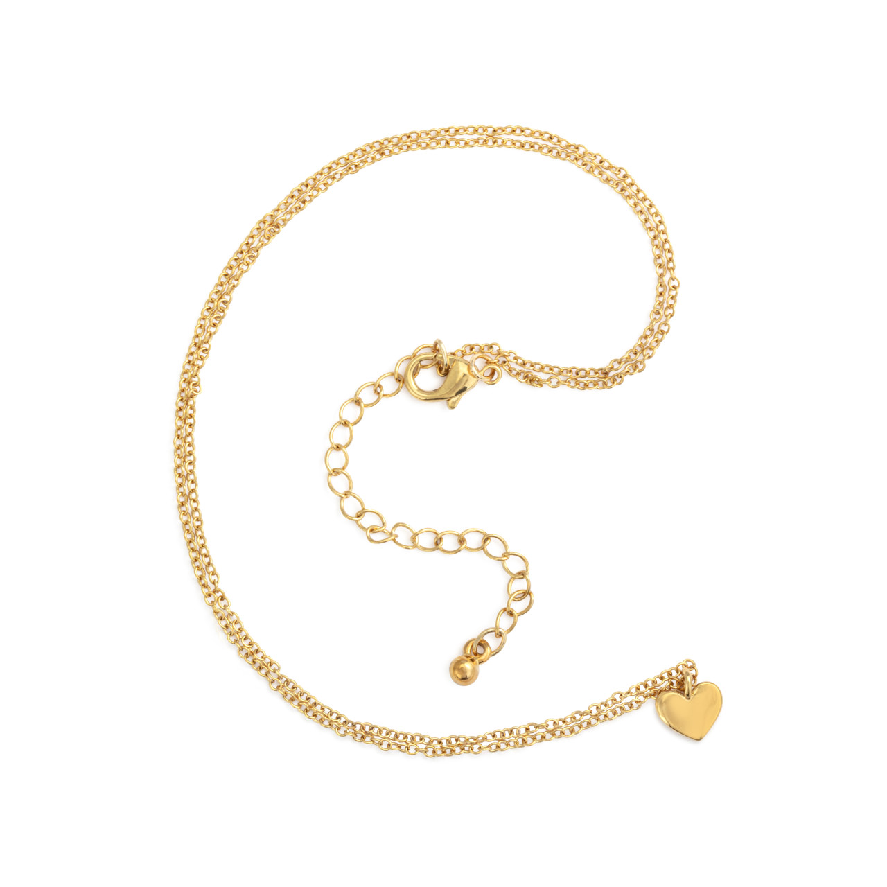Dainty Gold Heart Charm Necklace thumbnail