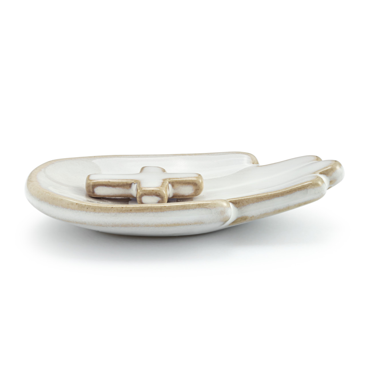 Hand in Hand Cross Trinket Dish - 2x4in thumbnail