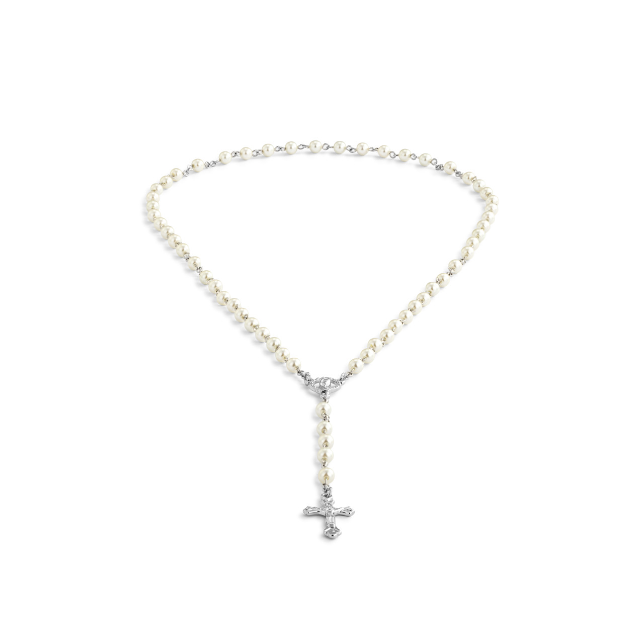 Pearl Rosary + Pouch - 18in thumbnail