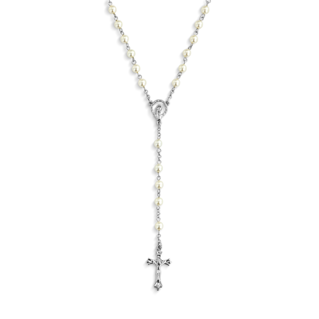 Pearl Rosary + Pouch - 18in thumbnail